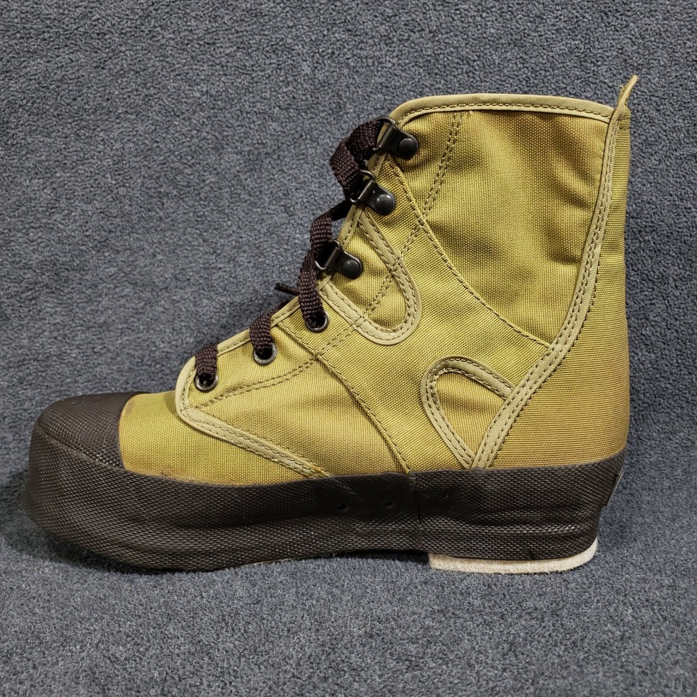 Orvis Wading Boots Men Size 8 Vintage Green Canvas Felt Sole Fly Fishing 482F-01 - Picture 6 of 11